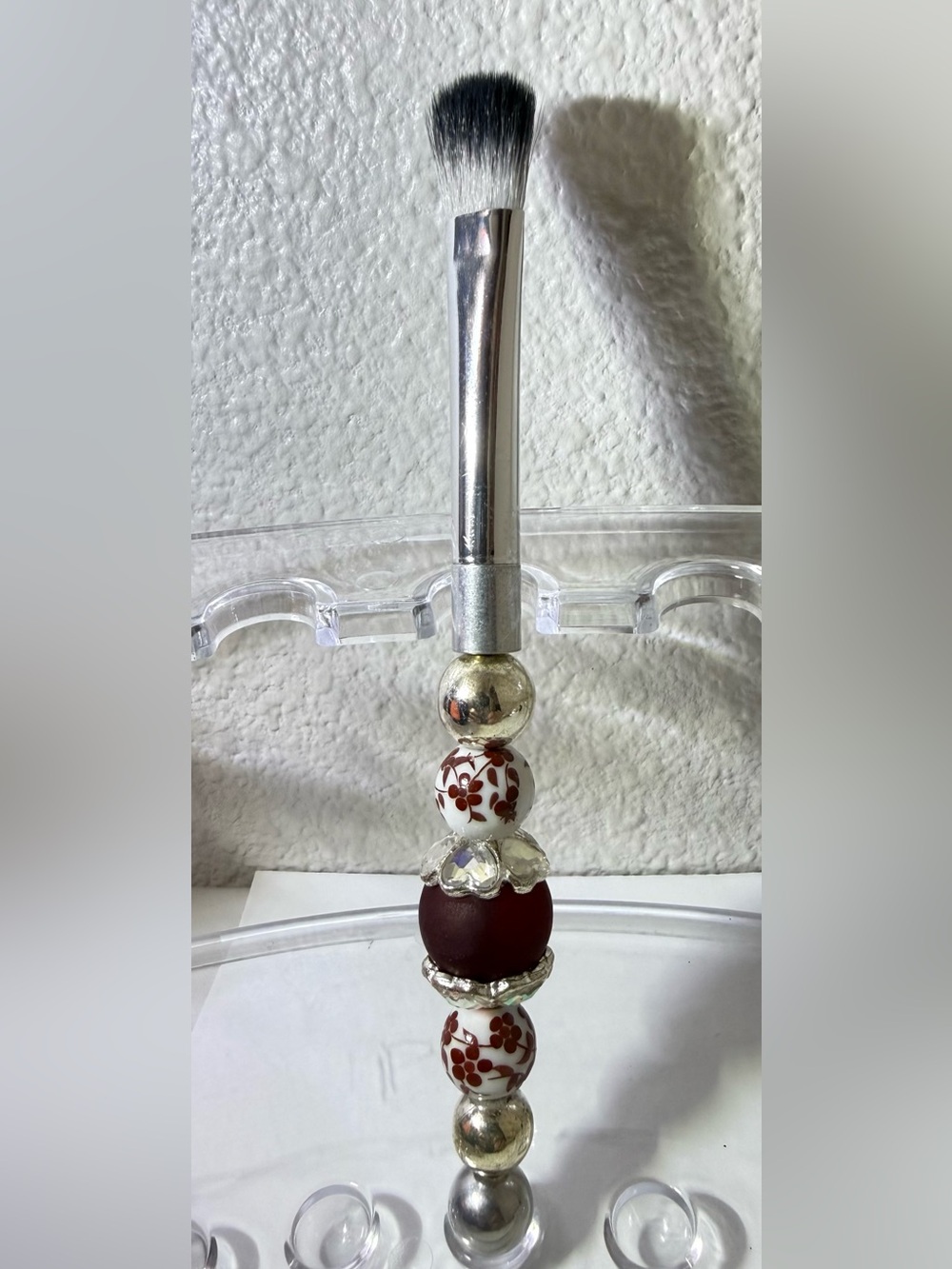 Hand Beaded 5pc Makeup Brush Set, Soft No Shed Bristles, Perfect Gift - Picture 5 of 7